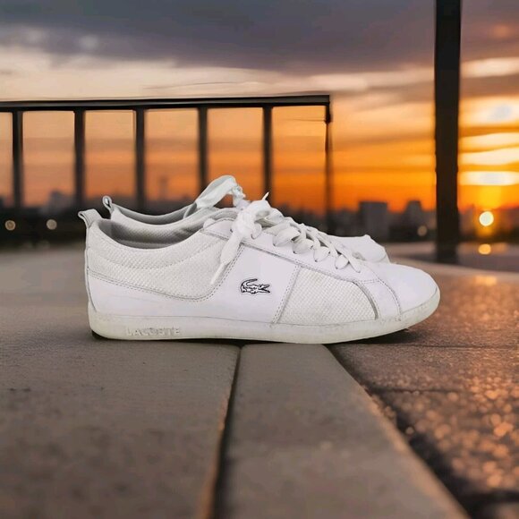 Lacoste Other - ✅Lacoste Observe Lace Mix 21G Mens 13 Sneakers White/White Crocodile PYV710 Shoe